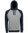 02998 Seattle SOL'S Unisex Seattle Contrast Raglan Hoodie Grey Marl / French Navy colour image